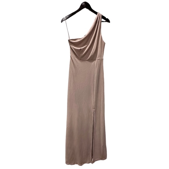 Birdy Grey KIRA DRESS CREPE TAUPE LARGE NEW NWT BRIDESMAID WEDDING - Picture 3 of 5